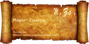 Mager Zsuzsa névjegykártya